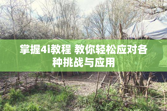 掌握4i教程 教你轻松应对各种挑战与应用