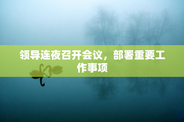 领导连夜召开会议，部署重要工作事项