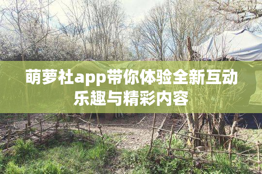 萌萝社app带你体验全新互动乐趣与精彩内容