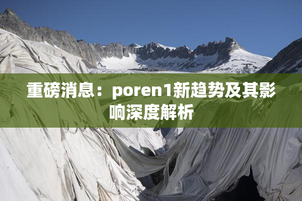 重磅消息：poren1新趋势及其影响深度解析