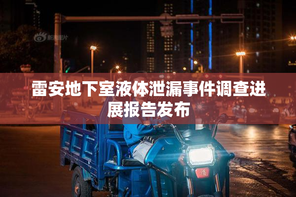 雷安地下室液体泄漏事件调查进展报告发布