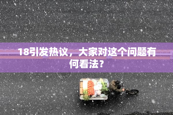18引发热议，大家对这个问题有何看法？