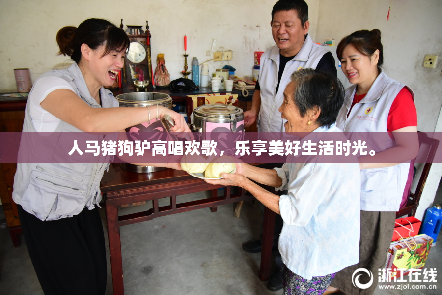 人马猪狗驴高唱欢歌，乐享美好生活时光。