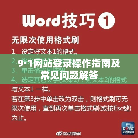 9·1网站登录操作指南及常见问题解答