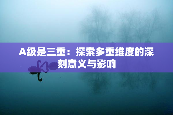 A级是三重：探索多重维度的深刻意义与影响