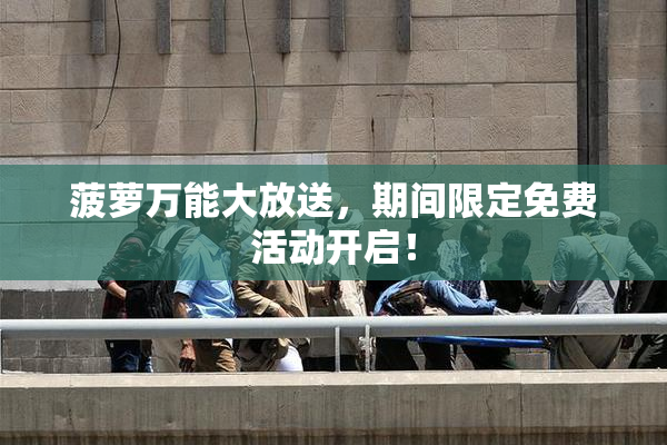 菠萝万能大放送，期间限定免费活动开启！