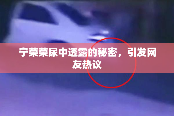 宁荣荣尿中透露的秘密，引发网友热议