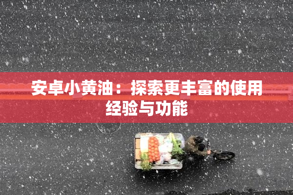 安卓小黄油：探索更丰富的使用经验与功能