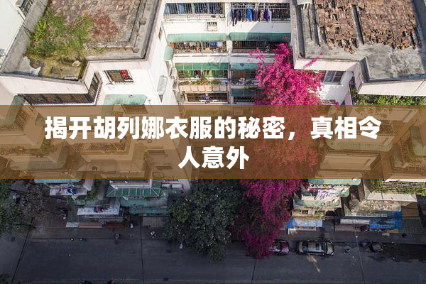 揭开胡列娜衣服的秘密，真相令人意外