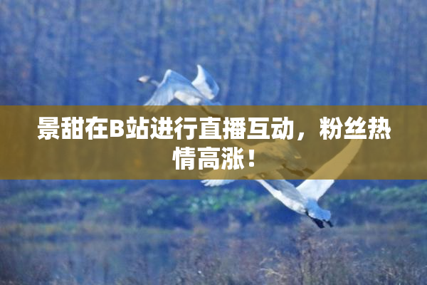 景甜在B站进行直播互动，粉丝热情高涨！