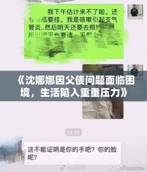 《沈娜娜因父债问题面临困境，生活陷入重重压力》