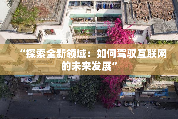 “探索全新领域：如何驾驭互联网的未来发展”