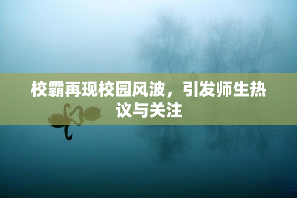 校霸再现校园风波，引发师生热议与关注