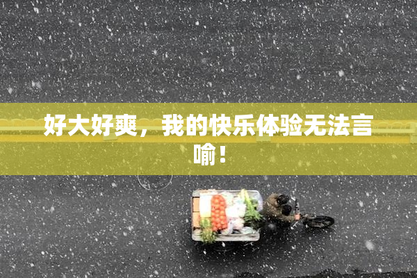好大好爽，我的快乐体验无法言喻！