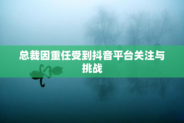 总裁因重任受到抖音平台关注与挑战