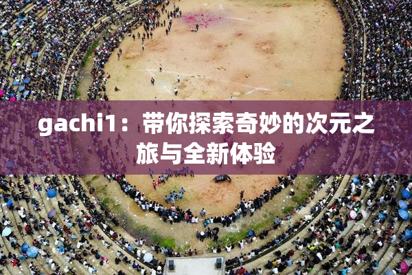 gachi1：带你探索奇妙的次元之旅与全新体验