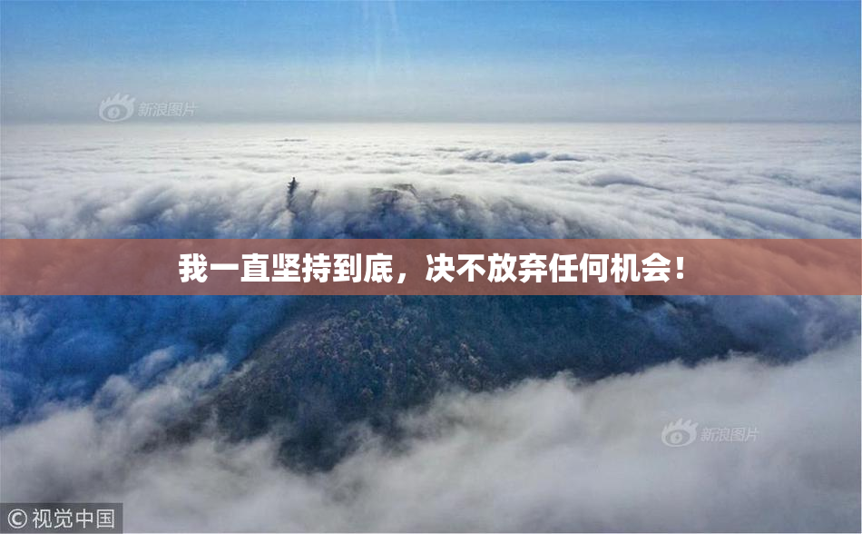 我一直坚持到底，决不放弃任何机会！