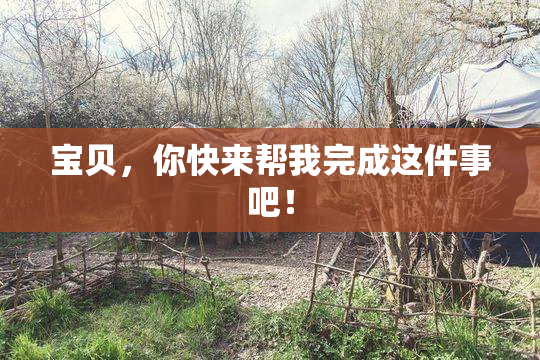 宝贝，你快来帮我完成这件事吧！