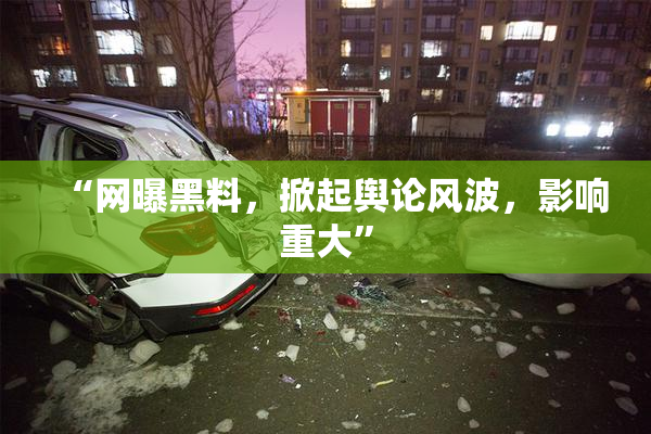 “网曝黑料，掀起舆论风波，影响重大”