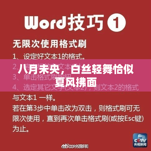 八月未央，白丝轻舞恰似夏风拂面