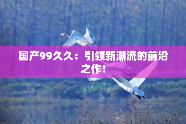 国产99久久：引领新潮流的前沿之作！