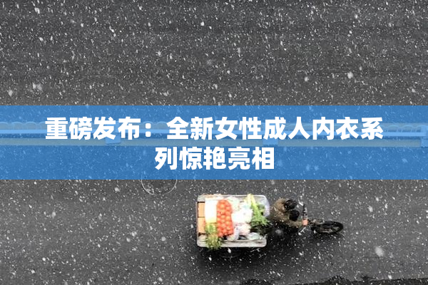 重磅发布：全新女性成人内衣系列惊艳亮相