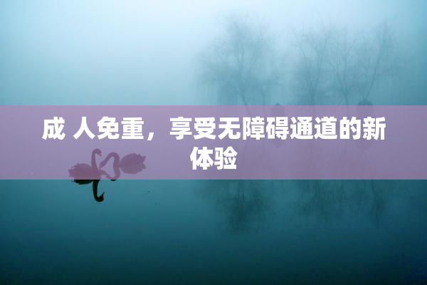 成 人免重，享受无障碍通道的新体验
