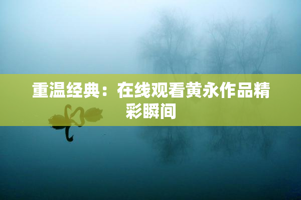 重温经典：在线观看黄永作品精彩瞬间