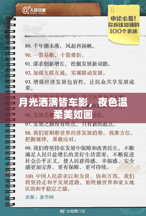 月光洒满皆车影，夜色温柔美如画