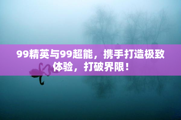 99精英与99超能，携手打造极致体验，打破界限！