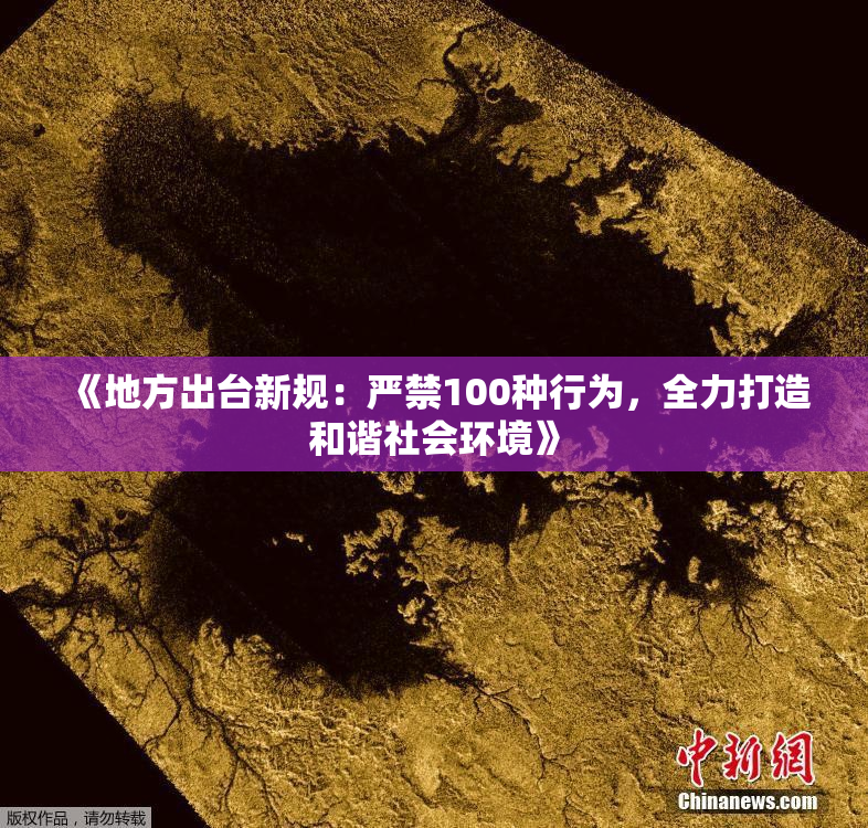 《地方出台新规：严禁100种行为，全力打造和谐社会环境》