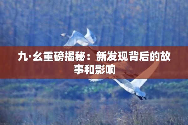 九·幺重磅揭秘：新发现背后的故事和影响