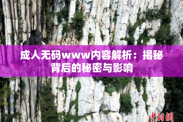 成人无码www内容解析：揭秘背后的秘密与影响