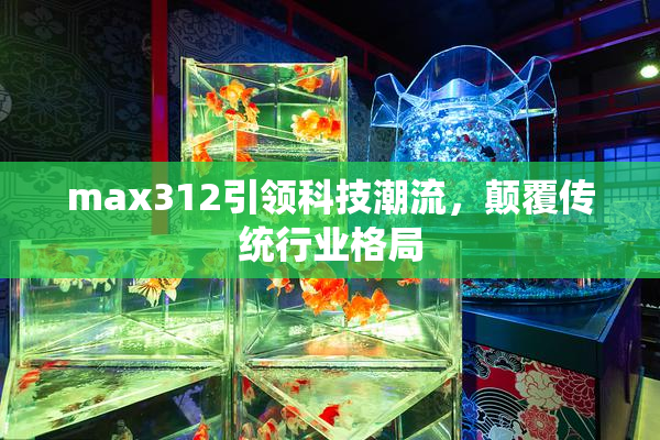 max312引领科技潮流，颠覆传统行业格局