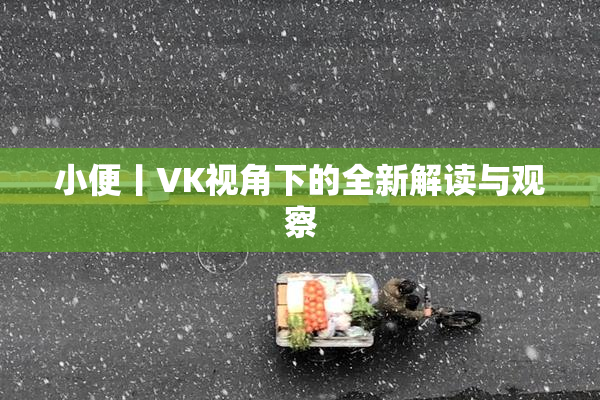小便丨VK视角下的全新解读与观察