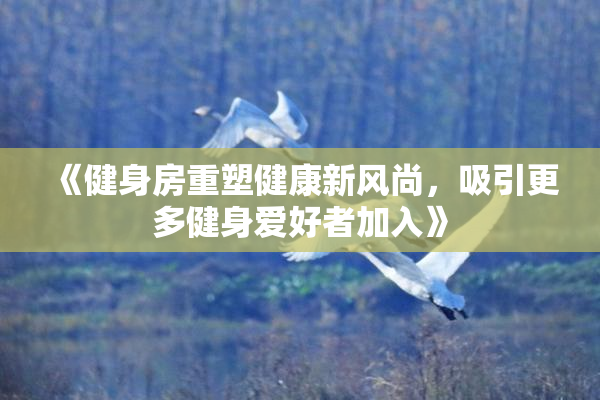 《健身房重塑健康新风尚，吸引更多健身爱好者加入》
