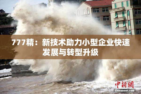777精：新技术助力小型企业快速发展与转型升级
