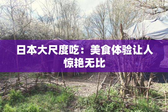 日本大尺度吃：美食体验让人惊艳无比