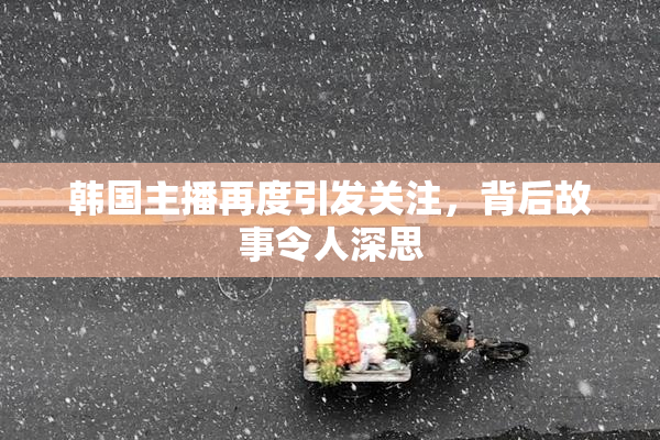 韩国主播再度引发关注，背后故事令人深思
