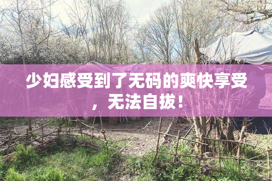 少妇感受到了无码的爽快享受，无法自拔！