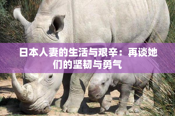 日本人妻的生活与艰辛：再谈她们的坚韧与勇气