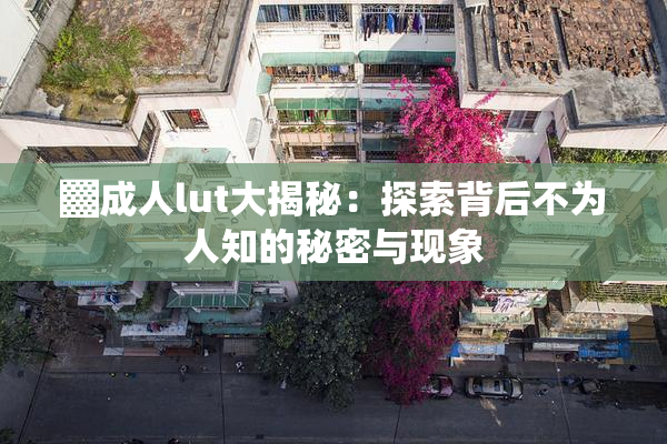 ▓成人lut大揭秘：探索背后不为人知的秘密与现象