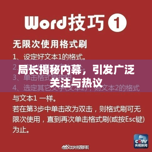 局长揭秘内幕，引发广泛关注与热议