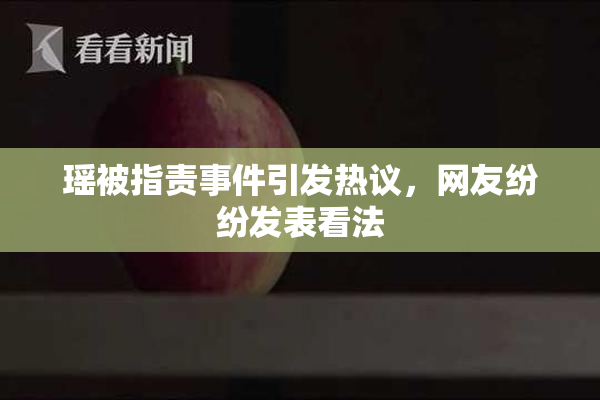 瑶被指责事件引发热议，网友纷纷发表看法
