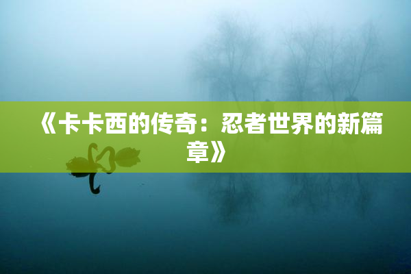 《卡卡西的传奇：忍者世界的新篇章》