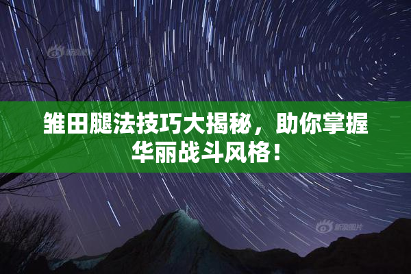 雏田腿法技巧大揭秘，助你掌握华丽战斗风格！